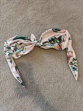 Montce Swim floral strapless bikini top